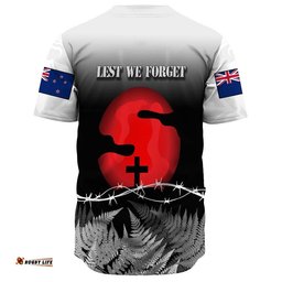 New Zealand Anzac Day Silhouette Soldier Baseball Jersey Shirt