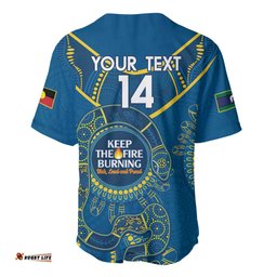 Custom NRL Eels NAIDOC Week Baseball Jersey Shirt Keep The Fire Burning Indigenous Art