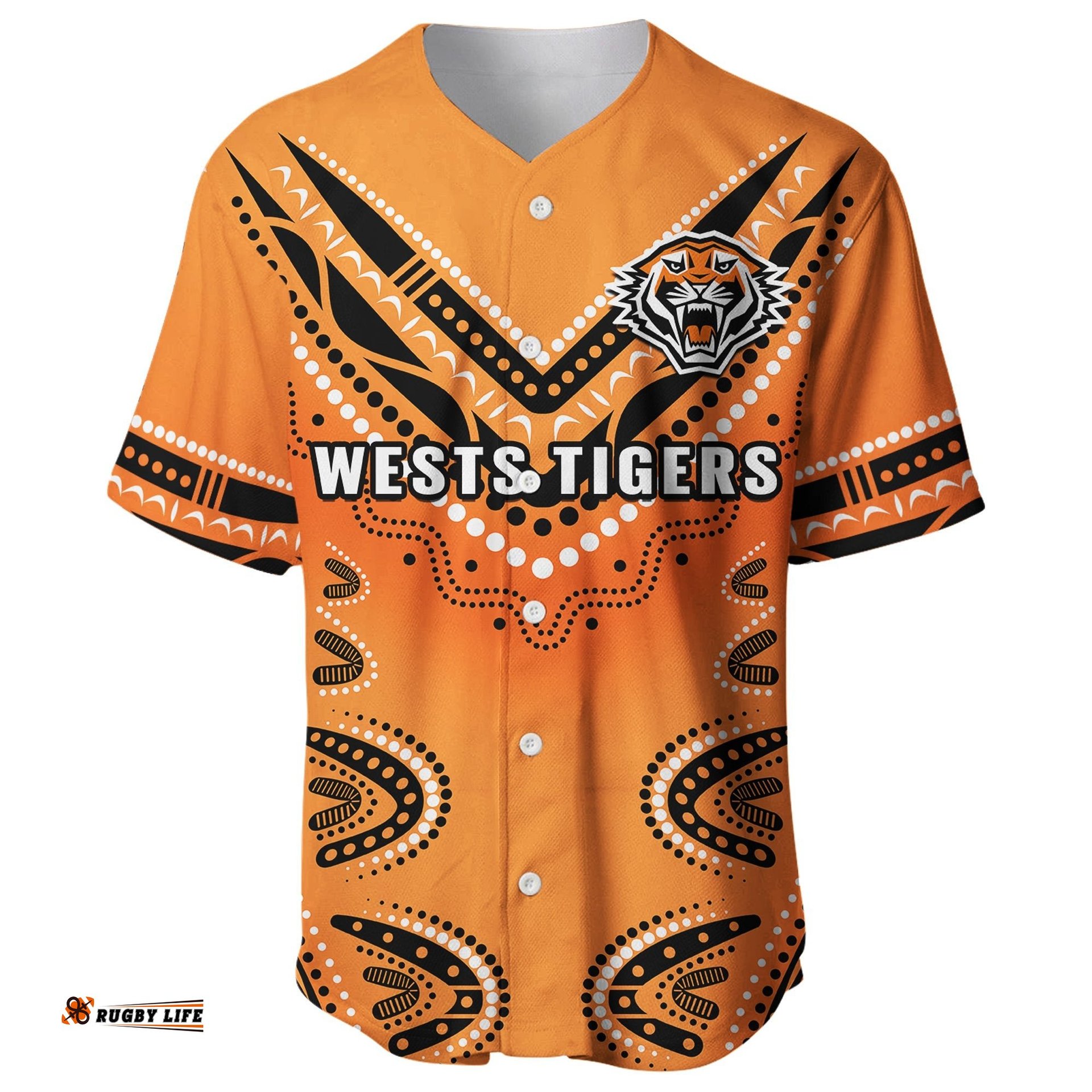 Custom Text And Number Wests Tigers Baseball Jersey Shirt Indigenous Original Style