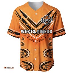 Custom Text And Number Wests Tigers Baseball Jersey Shirt Indigenous Original Style