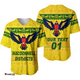 Custom Personalised MacDonnell Districts Baseball Jersey Shirt Christmas Simple Style