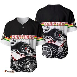 Custom Personalised Panthers Rugby Baseball Jersey Shirt Aboriginal Simple 04