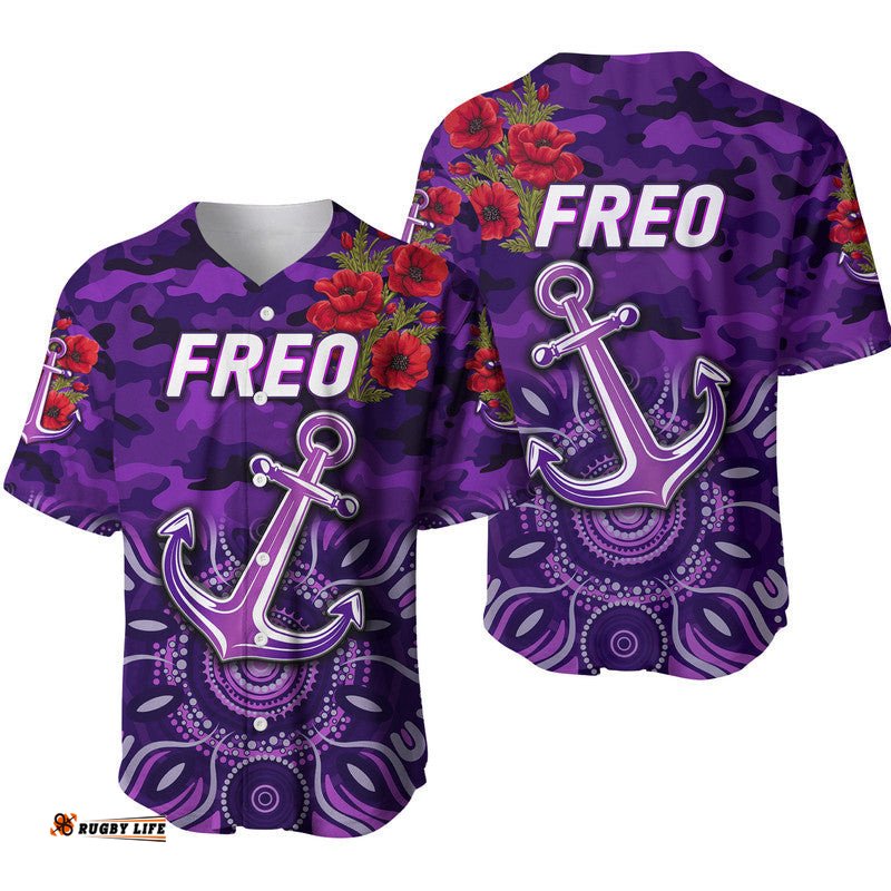 Fremantle Dockers ANZAC Baseball Jersey Shirt Freo Indigenous Vibes