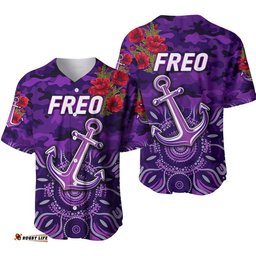 Fremantle Dockers ANZAC Baseball Jersey Shirt Freo Indigenous Vibes