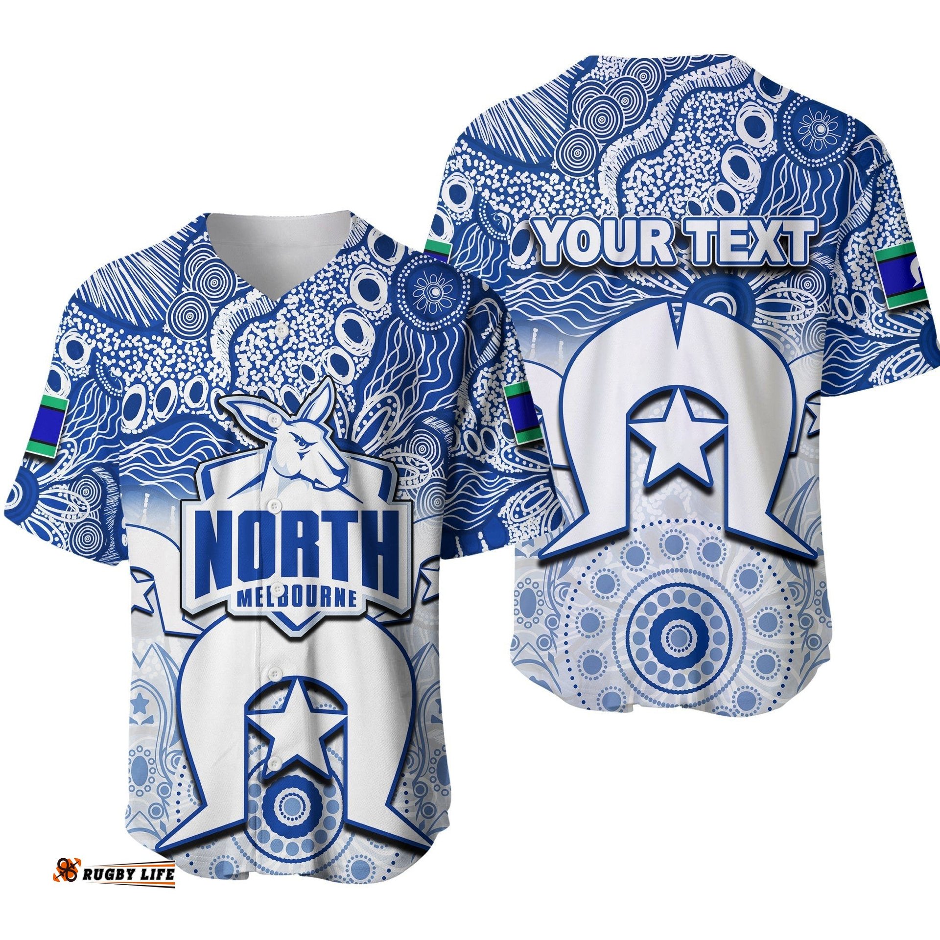 Custom Personalised Kangaroos Australian Football Torres Strait Islanders Mix Aboriginal Baseball Jersey Shirt