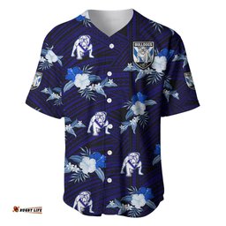 Custom Text And Number Bulldogs Rugby Baseball Jersey Shirt Polynesian Tribal Mix Tropical Hawaiian Style