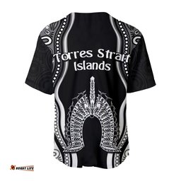 Torres Strait Islands Baseball Jersey Shirt The Dhari Mix Aboriginal Turtle Version Black
