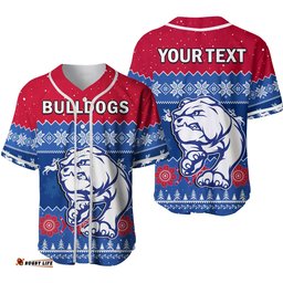 Custom Personalised Western Bulldogs Football Baseball Jersey Shirt Dogs Indigenous Merry Christmas Ver.02