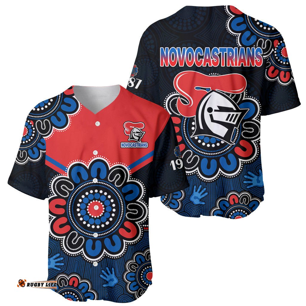 NRL Newcastle Knights Rugby Novocastrians 1987 Aboriginal Baseball Jersey Shirt