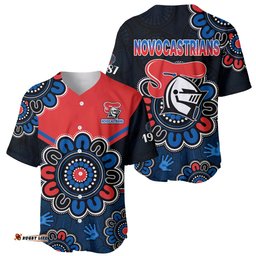 NRL Newcastle Knights Rugby Novocastrians 1987 Aboriginal Baseball Jersey Shirt