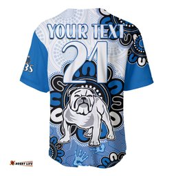 Custom Personalised NRL Canterbury Bankstown Bulldogs Rugby Berries 1935 Aboriginal Baseball Jersey Shirt