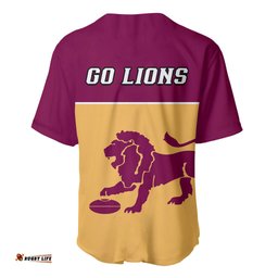 Brisbane Lions Football Baseball Jersey Shirt Sporty Gold Version