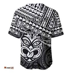 Personalised Matariki New Zealand Baseball Jersey Shirt Maori New Year Tiki Black Version