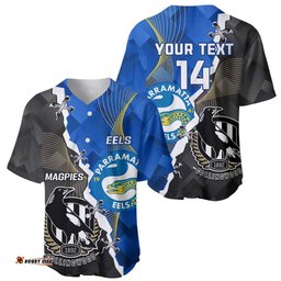 Custom Magpies Football And Eels Rugby Baseball Jersey Shirt Dynamic Style