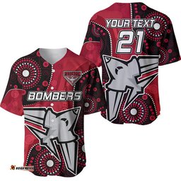 Custom Personalised Essendon Football Aboriginal Bombers Baseball Jersey Shirt