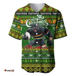 Personalized Panthers Rugby Xmas Baseball Jersey Shirt Australia NRL Mascot