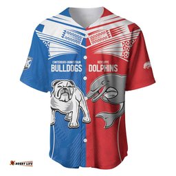 NRL Bulldogs and Dolphins Baseball Jersey Shirt Sporty Style