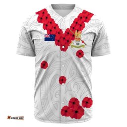 New Zealand Anzac Day Army Baseball Jersey Shirt