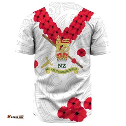 New Zealand Anzac Day Army Baseball Jersey Shirt