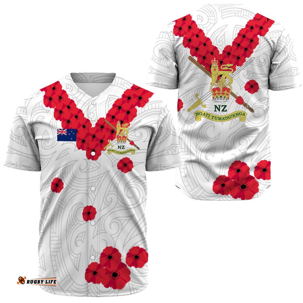 New Zealand Anzac Day Army Baseball Jersey Shirt