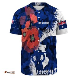 Custom Anzac Day Silhouette Soldier Baseball Jersey Shirt