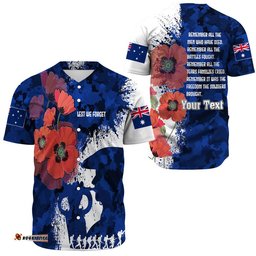 Custom Anzac Day Silhouette Soldier Baseball Jersey Shirt