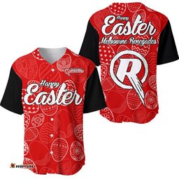 Melbourne Renegades Cricket Happy Easter Day Baseball Jersey Shirt Simple Style