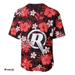 Australian Renegades Cricket Baseball Jersey Shirt Baeuty Pacific Hibiscus and Polynesian Pattern