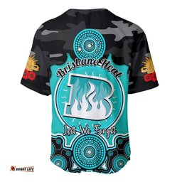 Brisbane Heat ANZAC 2024 Baseball Jersey Shirt Lest We Forget Poppy Mix Camouflage