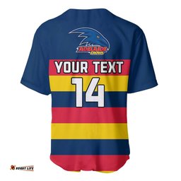 Personalised Adelaide Football Baseball Jersey Shirt Go Crows Sporty Style