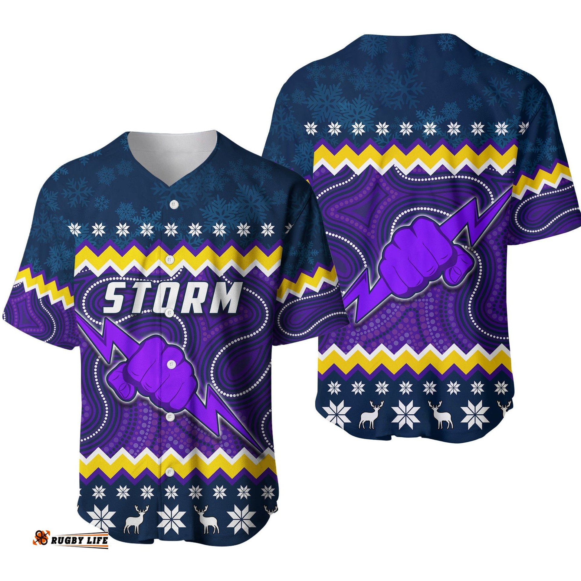 Storm Baseball Jersey Shirt Christmas Melbourne Mix Indigenous