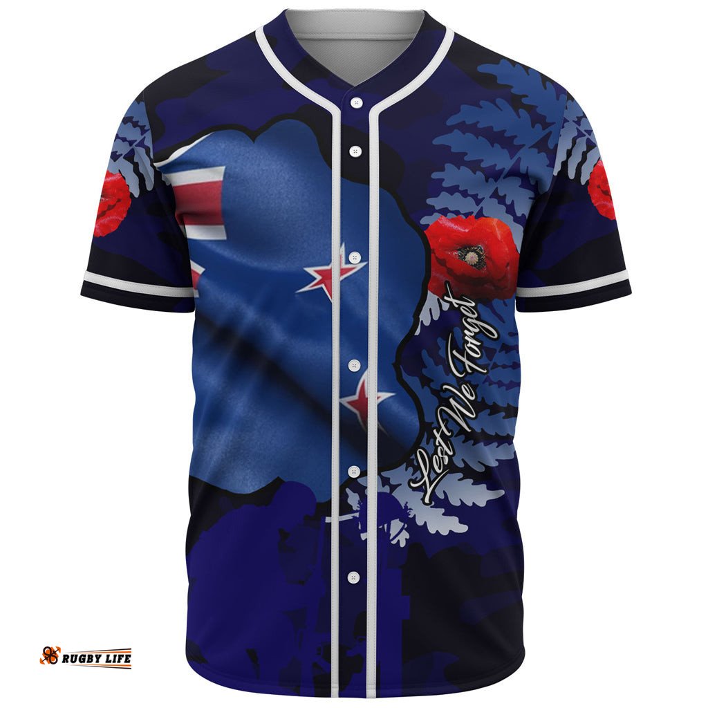 Australia Anzac Day Custom Baseball Jersey Shirt Lest We Forget Poppy Flag Shirt 04