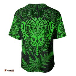New Zealand Rugby Baseball Jersey Shirt Silver Fern All Black Mix Ta Moko Green Style 04