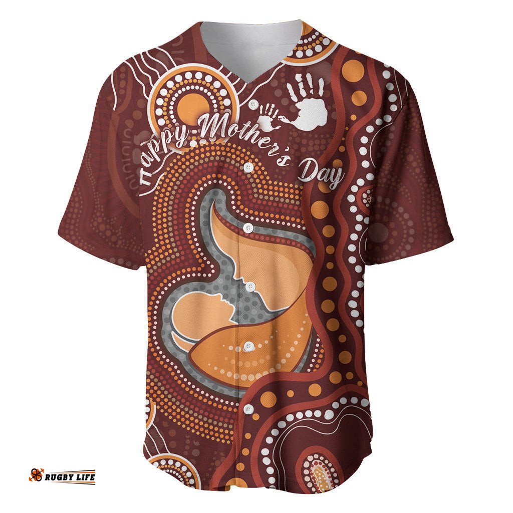 Australia Mother's Day Indigenous Baseball Jersey Shirt Aboriginal Art