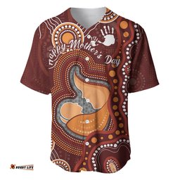 Australia Mother's Day Indigenous Baseball Jersey Shirt Aboriginal Art