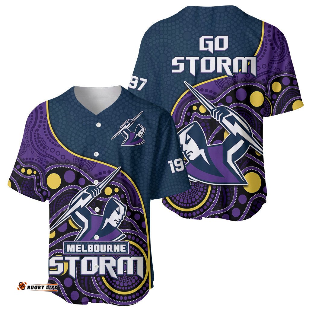 Storm Rugby Baseball Jersey Shirt Est 1997 Indigenous Art 07