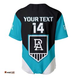 Personalised Port Adelaide Football Baseball Jersey Shirt Go Power Sporty Style