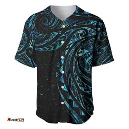 New Zealand Tribal Tattoo Baseball Jersey Shirt With Matariki Art