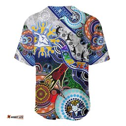 Custom NAIDOC Week 2024 North Melbourne Kangaroos Baseball Jersey Shirt Australia Aboriginal Dot Painting