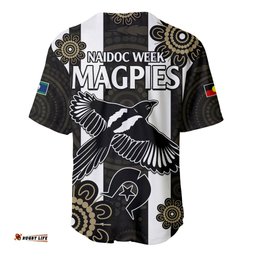 NAIDOC Collingwood Football Baseball Jersey Shirt Proud To Be Magpies Aboriginal Version