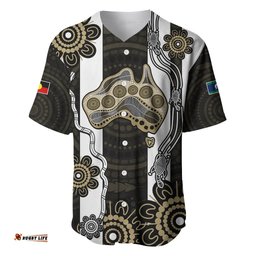 NAIDOC Collingwood Football Baseball Jersey Shirt Proud To Be Magpies Aboriginal Version