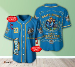 Gold Coast Titans NRL 3D Personalized Baseball Jersey Shirt Damn Right