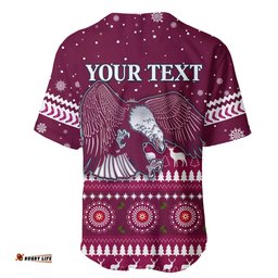 Custom Personalised Sea Eagles Christmas Baseball Jersey Shirt Manly Warringah