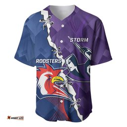 Custom NRL Storm And Roosters Rugby 2024 Baseball Jersey Shirt Go Champions Dynamic Version