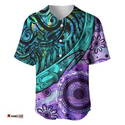 New Zealand Paua Shell With Australia Opal Unique Combine Baseball Jersey Shirt