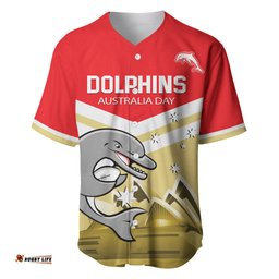 Custom Australia Day Dolphins Baseball Jersey Shirt NRL 2024 With Sydney Opera House