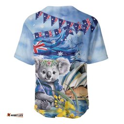 Koala Australia Day Baseball Jersey Shirt Proud Aussie Sydney Opera House