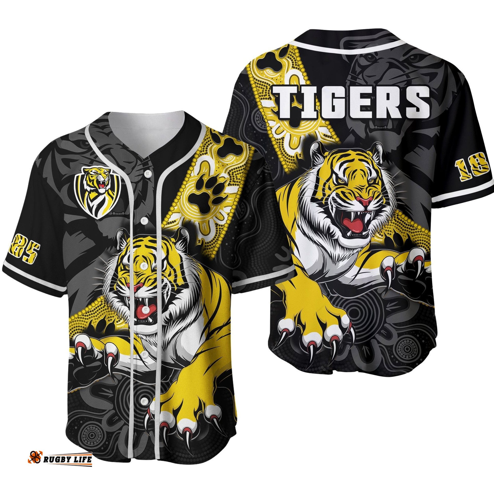 Richmond Football Baseball Jersey Shirt Tigers 1885 Indigenous Basic Style Ver.02