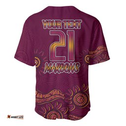 Custom QLD Maroons Cane Toad Blooded Aboriginal Inspired Baseball Jersey Shirt