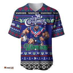 Personalized New Zealand Warriors Rugby Xmas Baseball Jersey Shirt Australia NRL Mascot